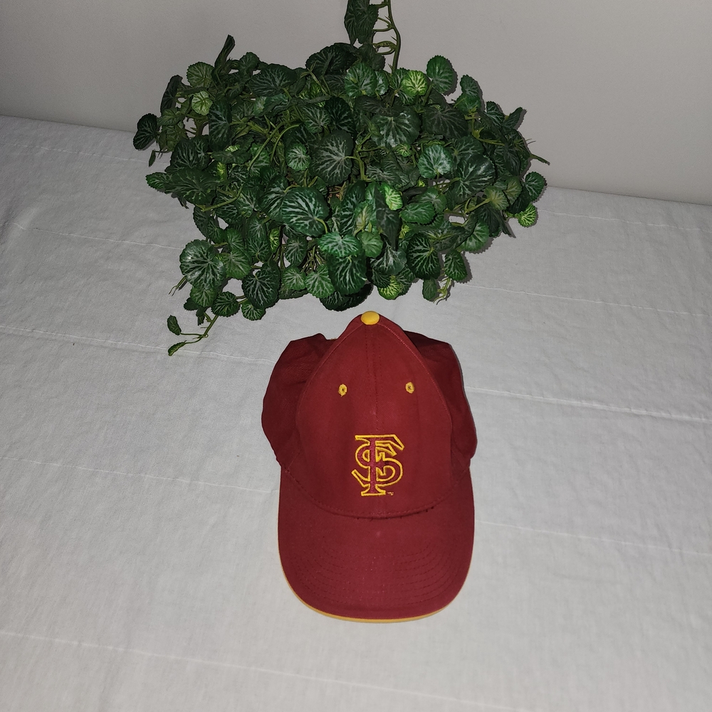 Red Baseball Cap with Yellow Logo